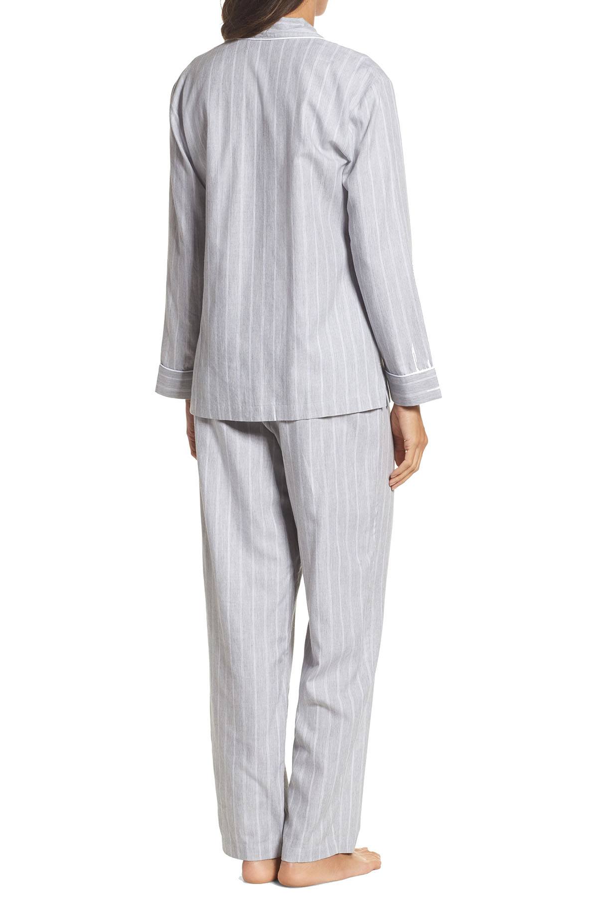 Lauren Ralph Lauren Grey-Striped Paris Woven Pajama Set