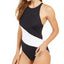 Lauren Ralph Lauren High-neck Colorblock One-piece Swimsuit Black/White