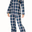 Lauren Ralph Lauren Ivory/Blue Plaid Brushed-Twill Pajama 2-Piece Set
