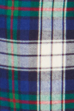 Lauren Ralph Lauren Ivory/Blue Plaid Brushed-Twill Pajama 2-Piece Set thumbnail 4