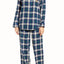 Lauren Ralph Lauren Ivory/Blue Plaid Brushed-Twill Pajama 2-Piece Set