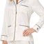 Lauren Ralph Lauren Ivory/Navy French Riviera Contrast-Piping Pajama Set