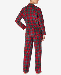 Lauren Ralph Lauren Long Printed Pajama Set Red Plaid thumbnail 3
