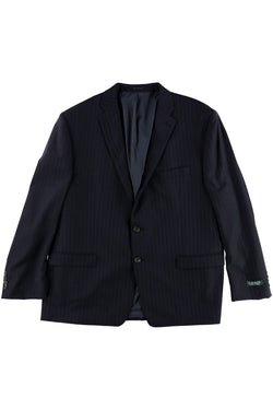Lauren Ralph Lauren Navy Pinstripe Total Comfort Tuxedo Suit Jacket thumbnail 1