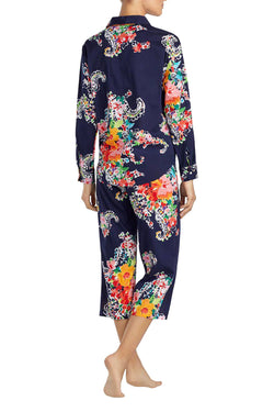 Lauren Ralph Lauren Navy-Printed Seaside Classic Capri Pajama Set thumbnail 4