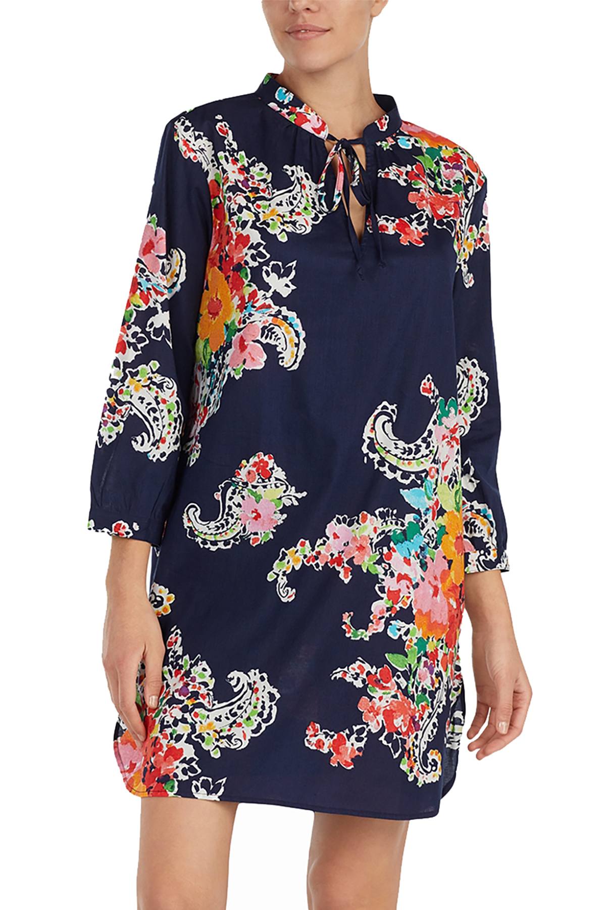 Lauren Ralph Lauren Navy-Printed Seaside Classic Necktie Nightgown