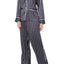 Lauren Ralph Lauren Navy-Stripe Satin Logo-Pocket Pajama Set