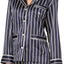 Lauren Ralph Lauren Navy-Stripe Satin Logo-Pocket Pajama Set