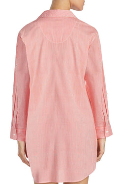 Lauren Ralph Lauren Orange Striped Seaside Classic Sleepshirt thumbnail 4