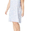 Lauren Ralph Lauren PLUS Blue/Floral-Print Lace-Trim Night-Gown