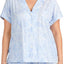 Lauren Ralph Lauren PLUS Blue-Paisley Classic Knit Bermuda Pajama Set