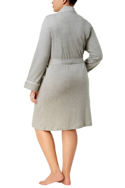 Lauren Ralph Lauren PLUS Heather-Grey Shawl-Collar Wrap Robe thumbnail 3