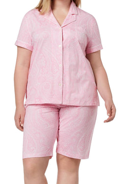 Lauren Ralph Lauren PLUS Pink-Paisley Bingham Bermuda Pajama Set thumbnail 4