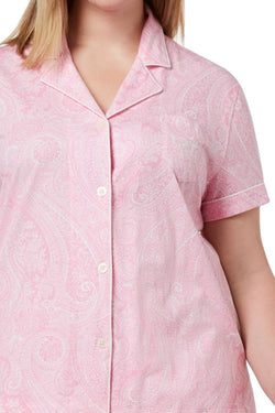 Lauren Ralph Lauren PLUS Pink-Paisley Bingham Bermuda Pajama Set thumbnail 2