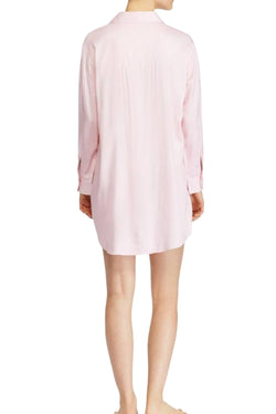 Lauren Ralph Lauren Pink-Herringbone Sateen Sleepshirt thumbnail 4