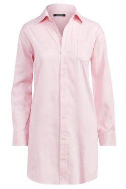 Lauren Ralph Lauren Pink-Herringbone Sateen Sleepshirt thumbnail 2