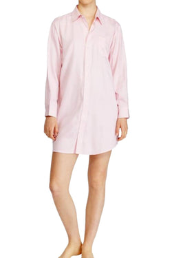 Lauren Ralph Lauren Pink-Herringbone Sateen Sleepshirt thumbnail 1