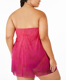 Lauren Ralph Lauren Plus Ombr Palm Flyaway One-piece Swimsuit Pink Ombre thumbnail 2
