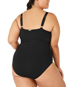 Lauren Ralph Lauren Plus Slimming Fit High-neck Keyhole One-piece Swimsuit Black thumbnail 3