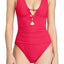 Lauren Ralph Lauren Raspberry Beach-Club Cut-Out Tummy-Control Swimsuit