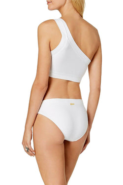 Lauren Ralph Lauren Rib Knit Bikini Bottom in White thumbnail 1
