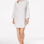 Lauren Ralph Lauren Roll Cuff Sleepshirt Nightgown Grey Stripe