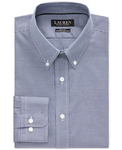 Lauren Ralph Lauren Slim Fit Easy Care Gingham Dress Shirt	 Blue thumbnail 1