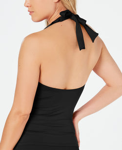 Lauren Ralph Lauren Slimming-fit Ruffled Halter Tankini Top Black thumbnail 2