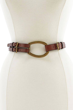 Lauren Ralph Lauren Tan Vachetta Tri-Strap Leather Belt thumbnail 4