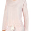 Lauren Ralph Lauren Tie Hem French Terry Lounge Top in Pink Heather