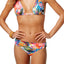 Lauren Ralph Lauren Tropic Palm Shirred Hipster Bikini Bottom in Multicolor