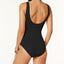 Lauren Ralph Lauren Tummy-control Underwire Ruffled One-piece Swimsuit Black