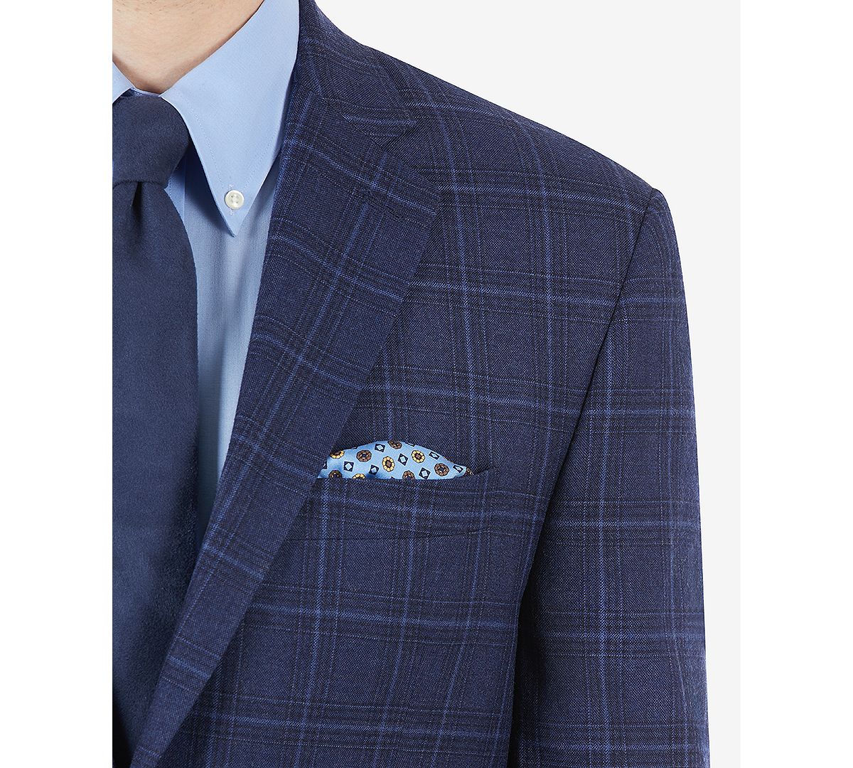 Lauren Ralph Lauren Ultra Flex Plaid Sport Coat Navy - CheapUndies