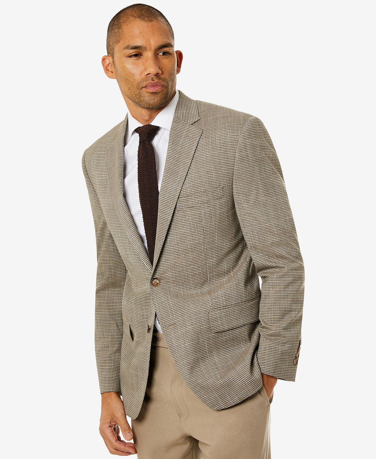 Lauren Ralph Lauren Ultraflex Brown & Cream Check Blazer Brown/Cream