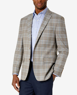 Lauren Ralph Lauren Ultraflex Plaid Blazer Tan/Blue thumbnail 1