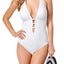 Lauren Ralph Lauren White Lattice Halter Swimsuit