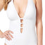 Lauren Ralph Lauren White Lattice Halter Swimsuit