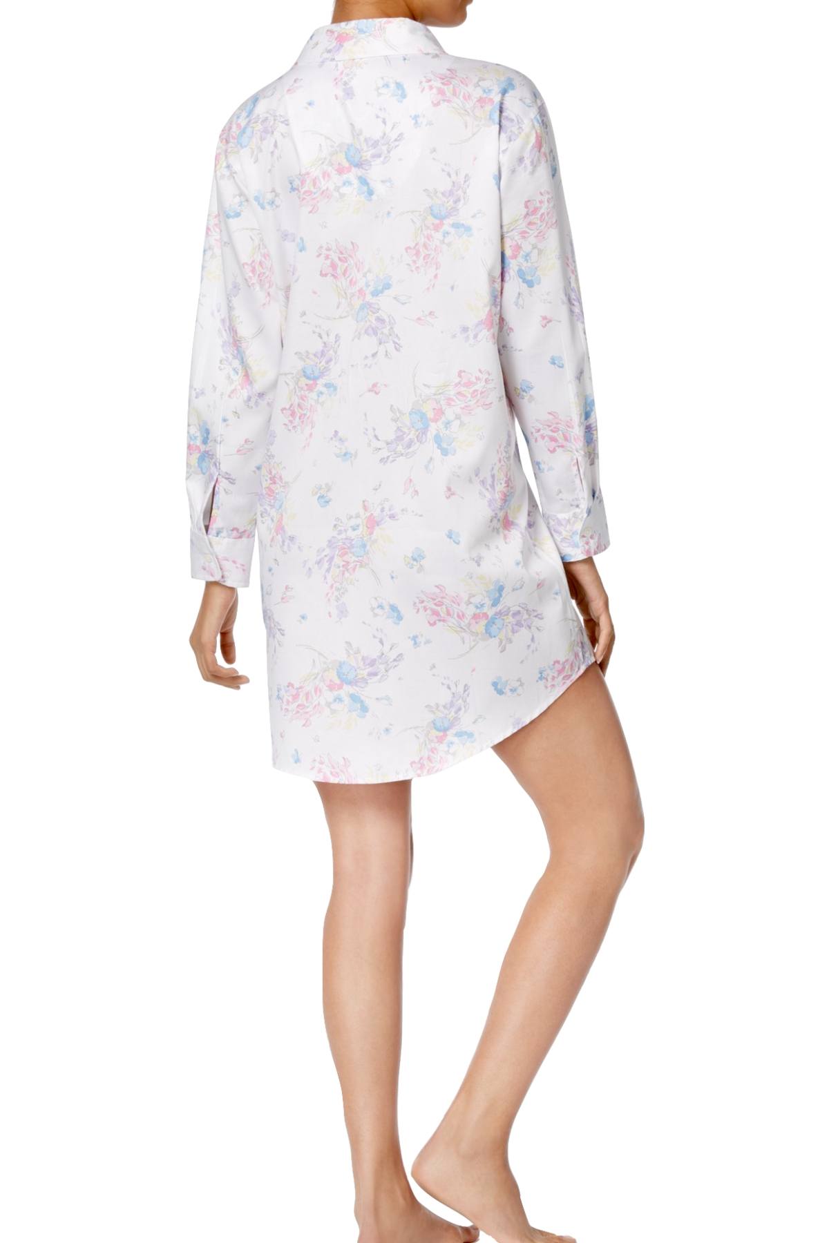 Lauren Ralph Lauren White/Multi-Floral Printed Cotton Sleepshirt