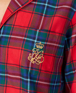 Lauren Ralph Lauren Wo Brushed Twill Pajama Set Red Plaid thumbnail 2