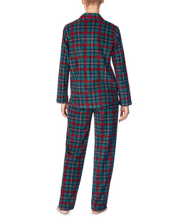 Lauren Ralph Lauren Wo Printed Fleece Pajama Set Grn Pld thumbnail 2