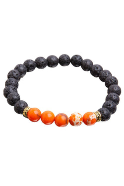 Lava Stone / Orange Imperial Stone Reiki Healing Bracelet thumbnail 1