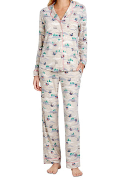 Layla Beige/Multi Ski-Lift Printed Pajama Set thumbnail 1