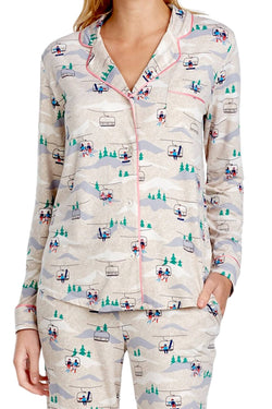 Layla Beige/Multi Ski-Lift Printed Pajama Set thumbnail 2