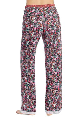 Layla Floral Printed Lace Hem Pajama Pants thumbnail 2