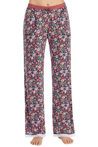 Layla Floral Printed Lace Hem Pajama Pants