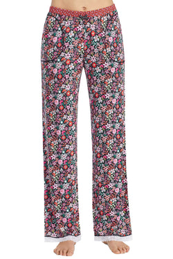 Layla Floral Printed Lace Hem Pajama Pants thumbnail 1