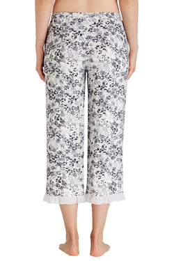 Layla Grey/White Sweet Things Printed Capri Pajama Pant thumbnail 3