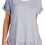 Layla Heather-Grey Ruffled-Trim Lounge Top