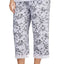 Layla PLUS Black/White Floral Ruffle-Hem Capri Pajama Pant