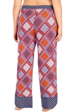 Layla PLUS Red/Multi Printed Drawstring/Tassle Lounge Pant thumbnail 3
